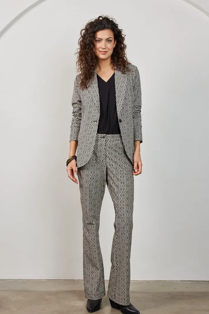 DiDi Travel pants Explore print Black with Cycle print- Travel | Lange Broeken