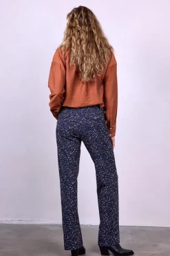 DiDi Travel pants Explore print Darkblue Stone print- Travel | Lange Broeken