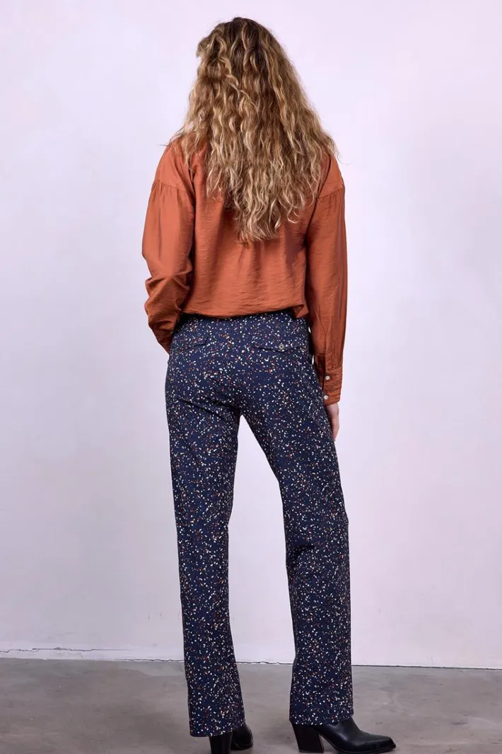 DiDi Travel pants Explore print Darkblue Stone print- Travel | Lange Broeken