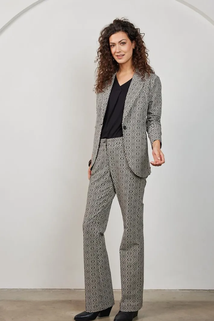 DiDi Travel pants Explore print Black with Cycle print- Travel | Lange Broeken
