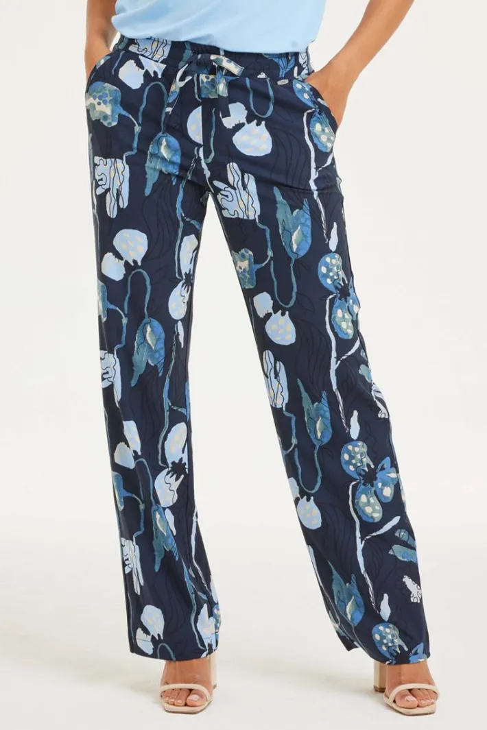 DiDi Travel pants Falcon print Darkblue Ambiance print- Travel | Lange Broeken