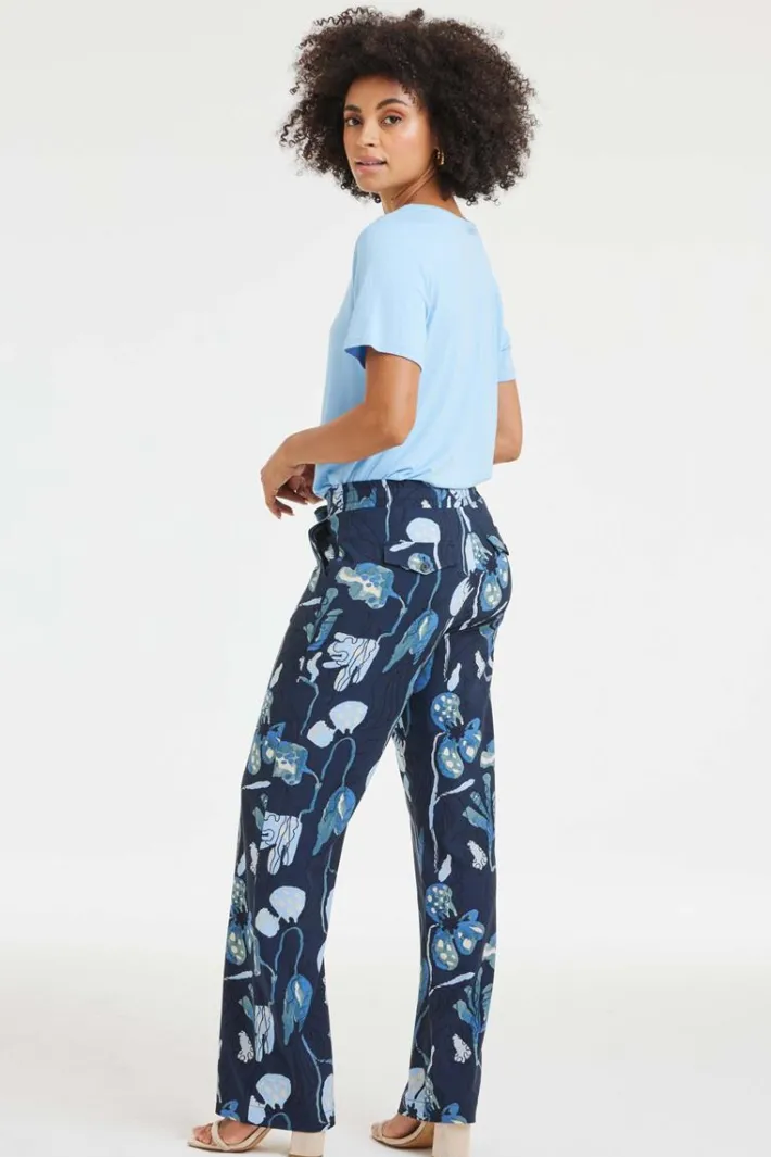 DiDi Travel pants Falcon print Darkblue Ambiance print- Travel | Lange Broeken