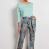 DiDi Travel pants Paseo in taupe with Odyssey print- Travel | Lange Broeken