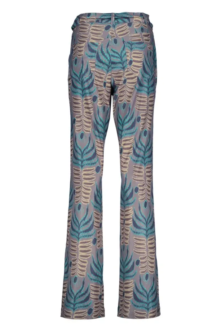 DiDi Travel pants Paseo in taupe with Odyssey print- Travel | Lange Broeken