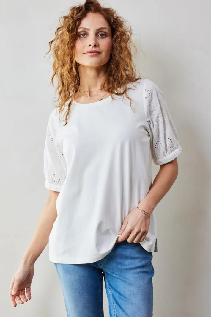 DiDi T-shirt Emmy in Offwhite- T-shirts & Tops