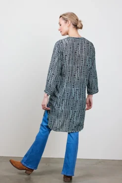 DiDi Tunic Chill in granite green with dots in a row print- Jurken & Tunieken