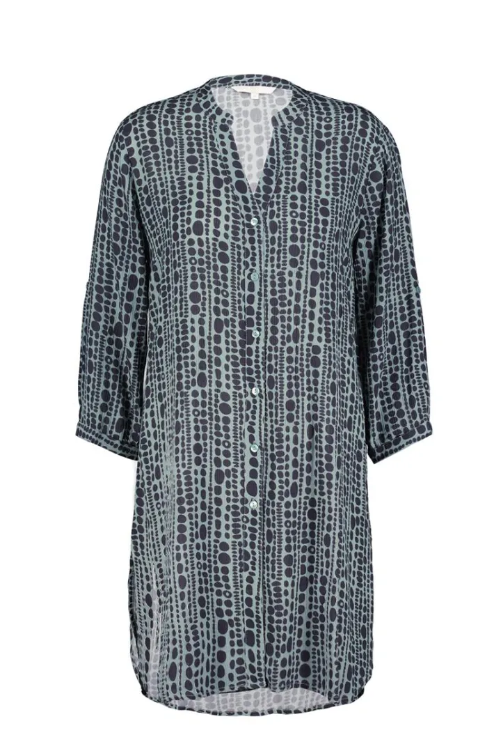 DiDi Tunic Chill in granite green with dots in a row print- Jurken & Tunieken