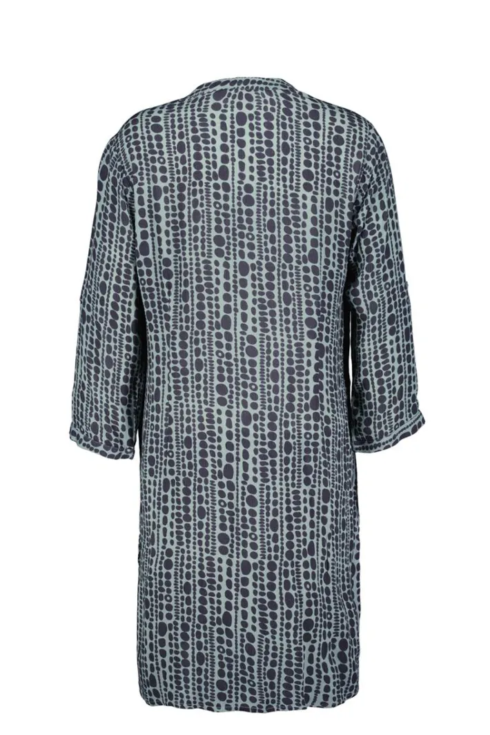 DiDi Tunic Chill in granite green with dots in a row print- Jurken & Tunieken