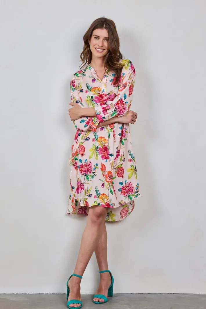 DiDi Tunic Diary in Light pink with Paradise print- Jurken & Tunieken