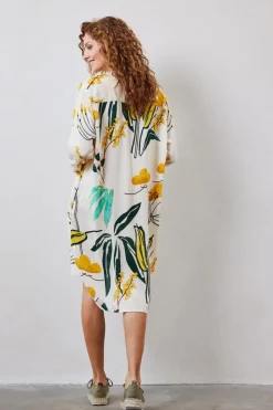 DiDi Tunic Diary in Offwhite with Sunshine print.- Jurken & Tunieken