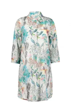 DiDi Tunic Flora in Offwhite with Palm festival print- Jurken & Tunieken