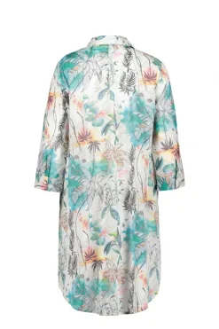 DiDi Tunic Flora in Offwhite with Palm festival print- Jurken & Tunieken