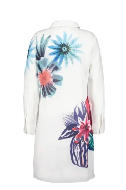 DiDi Tunic Floral in offwhite with floral Medley panel- Jurken & Tunieken