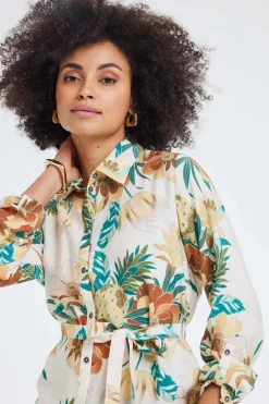 DiDi Tunic Jolie Offwhite Rising sun print- Jurken & Tunieken