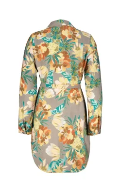 DiDi Tunic Jolie Taupe Rising sun print- Jurken & Tunieken