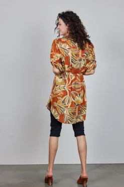 DiDi Tunic Noelle in Copper with Palma print- Jurken & Tunieken