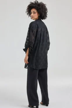DiDi Tunic Palm jacquard in Black- Jurken & Tunieken