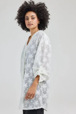 DiDi Tunic Palm jacquard in Snow White- Jurken & Tunieken