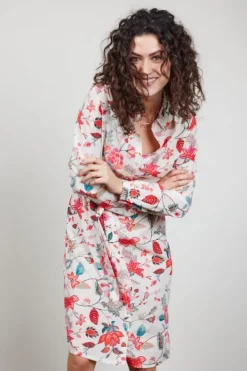 DiDi Tunic Precious in Offwhite with Indian flower print- Jurken & Tunieken