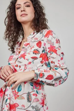 DiDi Tunic Precious in Offwhite with Indian flower print- Jurken & Tunieken