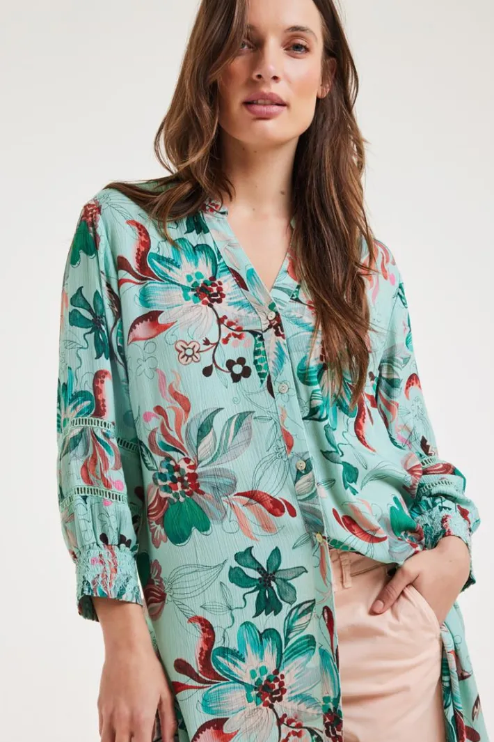 DiDi Tunic Sunny Green Reflection print- Jurken & Tunieken