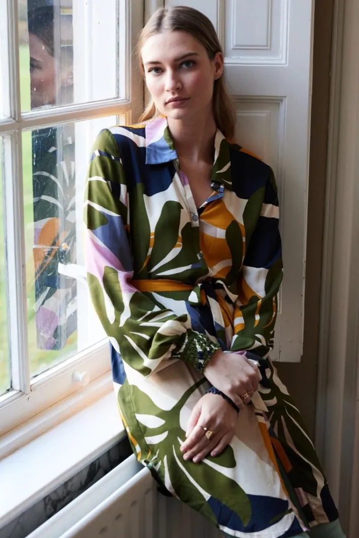DiDi Tuniek Clea in offwhite with symphony print- Jurken & Tunieken