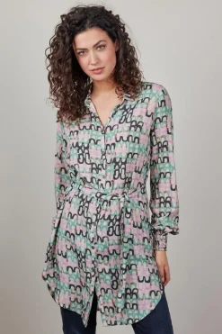 DiDi Tuniek Clea in offwhite with whisper print- Jurken & Tunieken