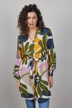 DiDi Tuniek Clea in offwhite with symphony print- Jurken & Tunieken