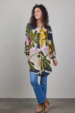 DiDi Tuniek Clea in offwhite with symphony print- Jurken & Tunieken