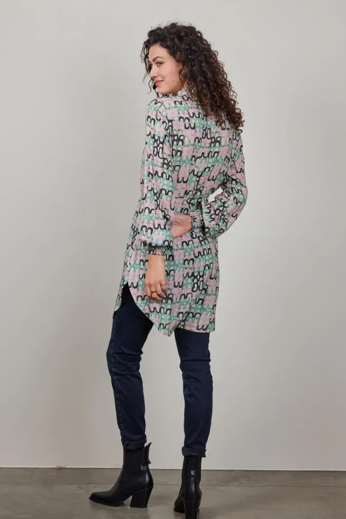 DiDi Tuniek Clea in offwhite with whisper print- Jurken & Tunieken