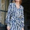DiDi Tuniek Clea print in darkblue with Lush print- Jurken & Tunieken
