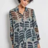 DiDi Tuniek Clea taupe with Odyssey print- Jurken & Tunieken