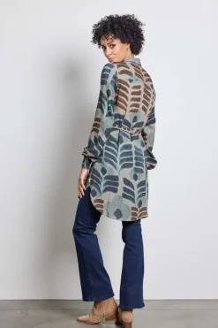 DiDi Tuniek Clea taupe with Odyssey print- Jurken & Tunieken