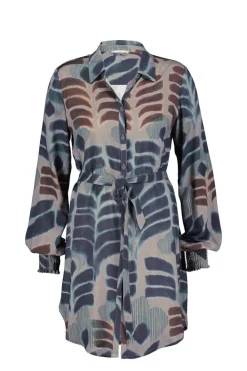 DiDi Tuniek Clea taupe with Odyssey print- Jurken & Tunieken