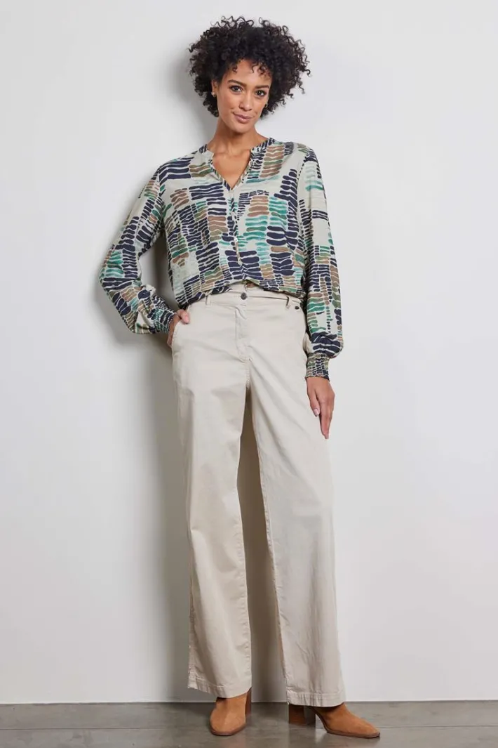 DiDi Wide leg pants Royce in feather grey- Lange Broeken