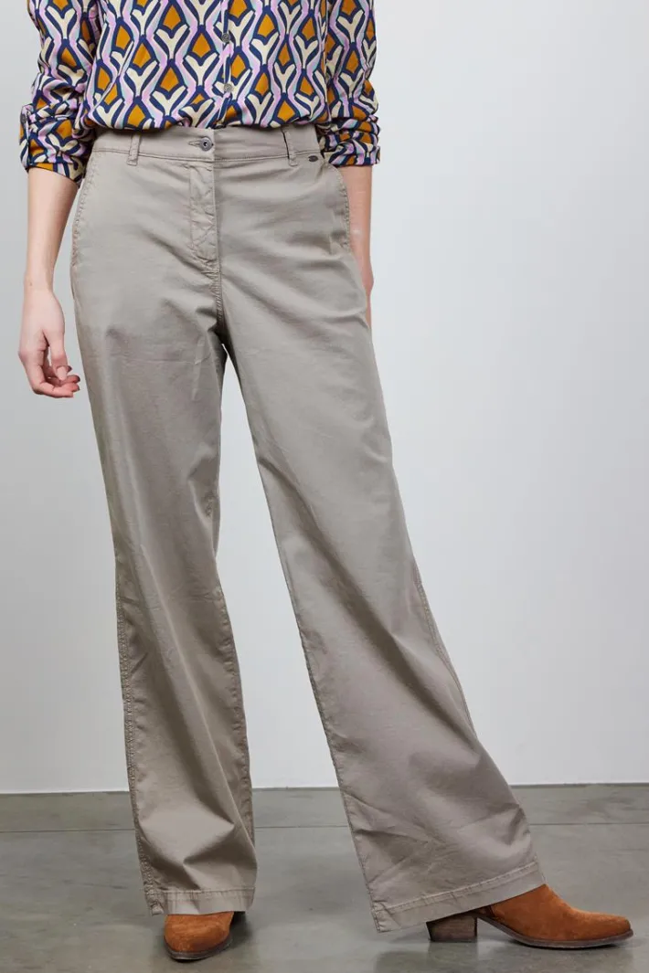 DiDi Wide leg pants Royce in fallen rock- Lange Broeken