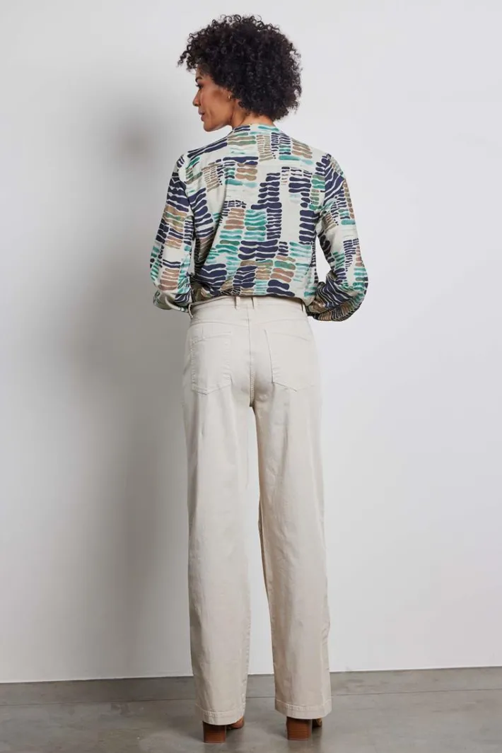 DiDi Wide leg pants Royce in feather grey- Lange Broeken
