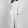 DiDi Wide leg pants Royce in light silver- Lange Broeken